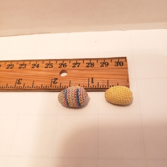 HAND CRAFTED Micro Mini Crocheted Easter Eggs in a Basket - Picture 2 of 4